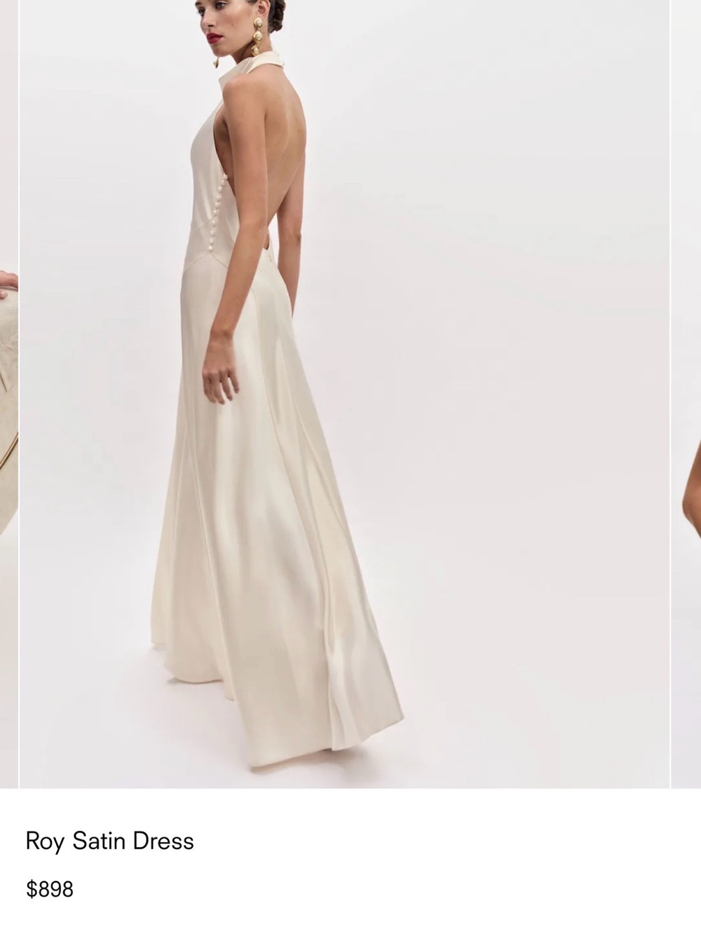 Reformation Ivory High-Neck Satin Bridal Gown - Picture 3 of 7